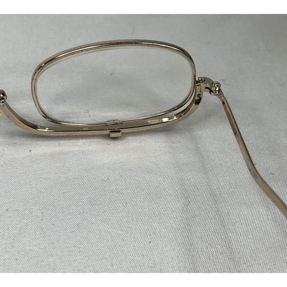 Vintage Gold Flip Down Makeup Glasses Magnifying Eye Makeup Application Frames